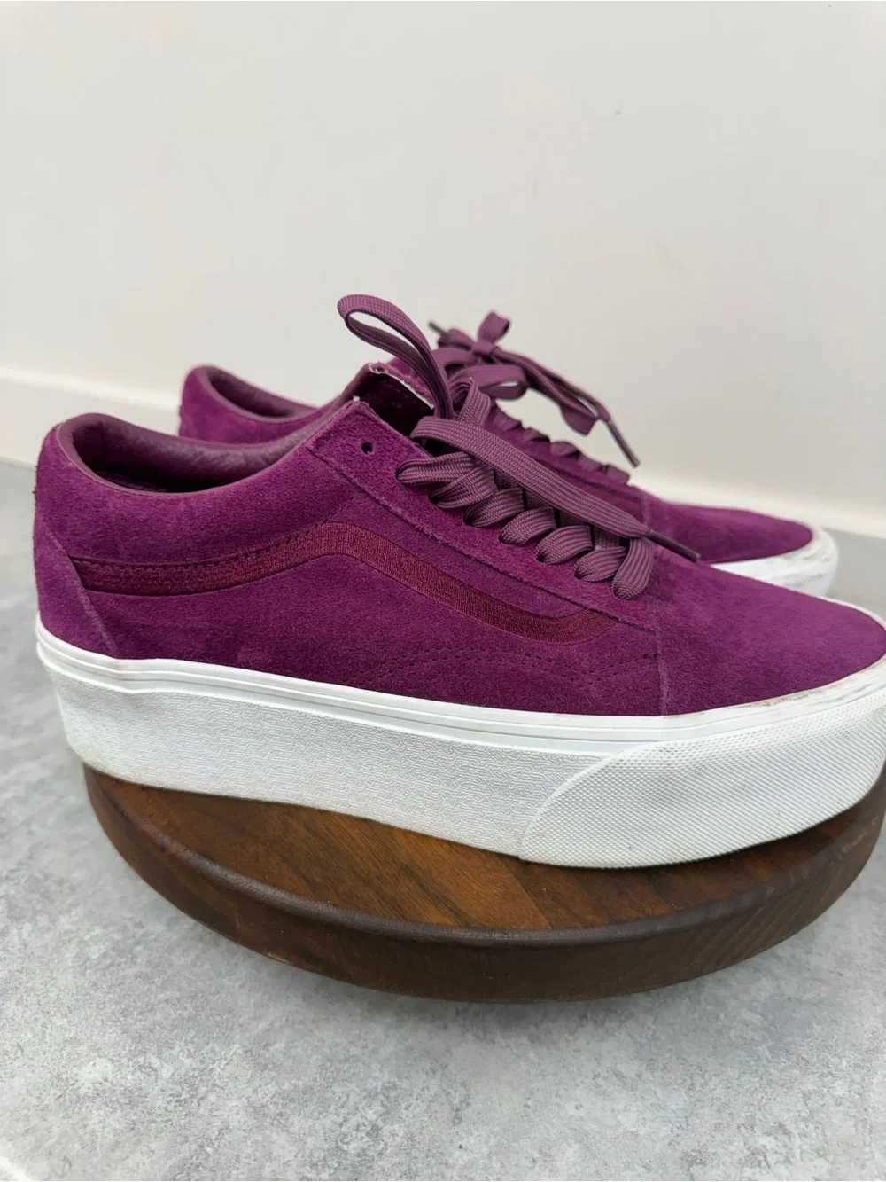 Vans Plum Suede Platform Lace-Up Sneakers